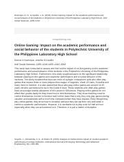 online games rrl|Online Gaming: Impact on the Academic Performance and Social .